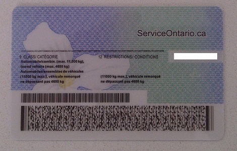 document number on drivers license ontario